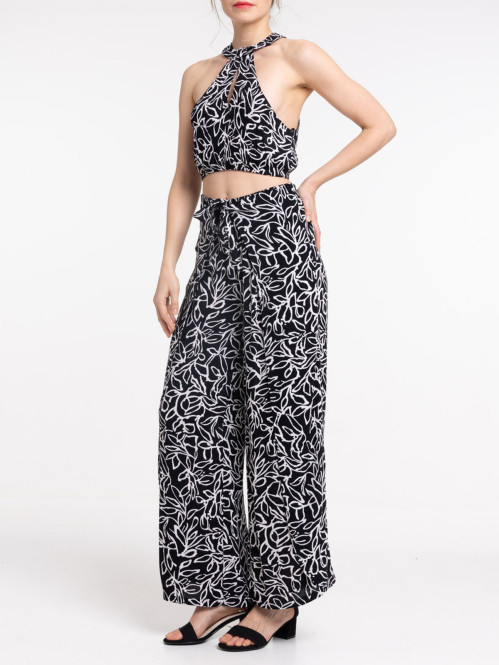 Top court imprimé femme