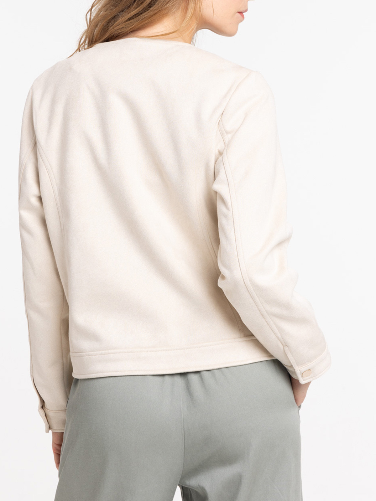 Veste suédine beige grisé femme