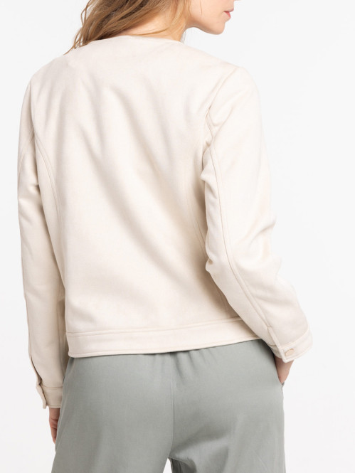 Veste suédine beige grisé femme