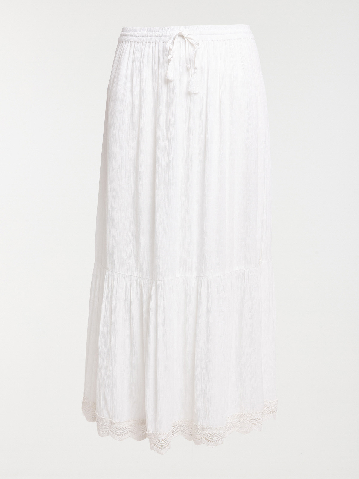 Jupe longue écru grande taille femme