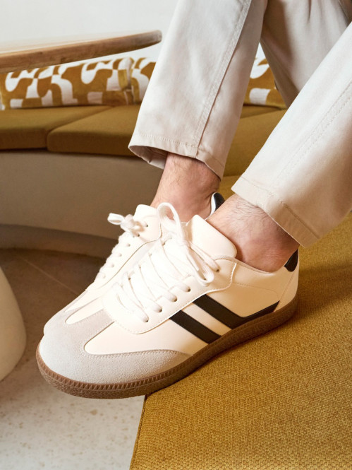 Baskets blanches à lacets homme (40-46)