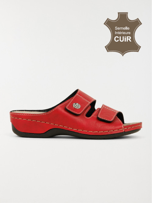 Mule confort rouge femme...