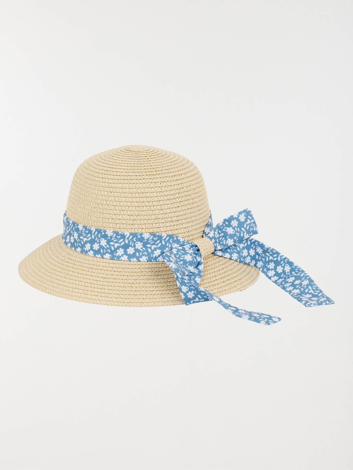 Chapeau de paille ruban fleuri fille