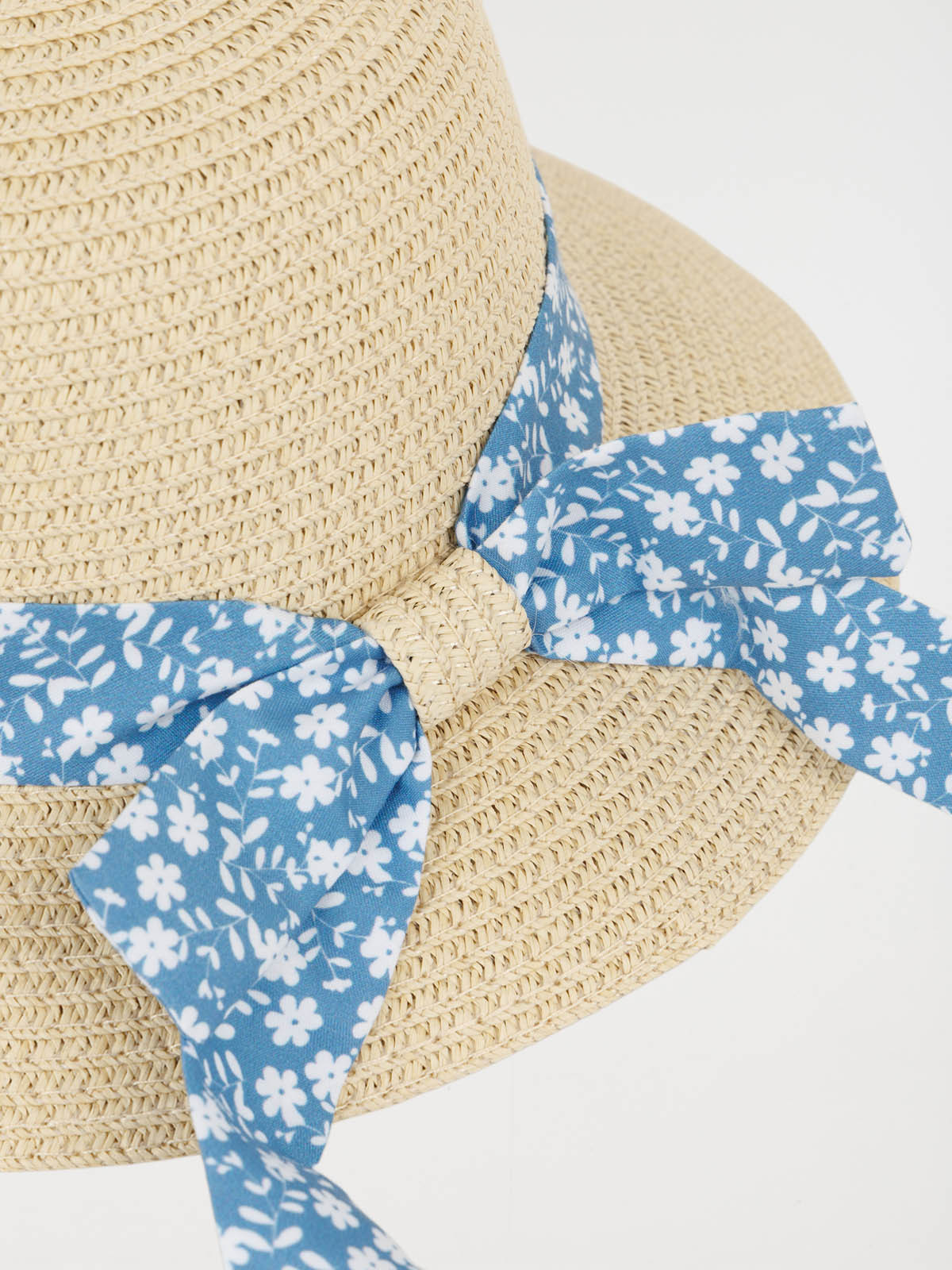 Chapeau de paille ruban fleuri fille
