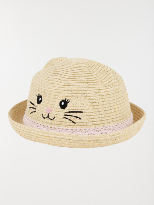 Chapeau chat brodé fille
