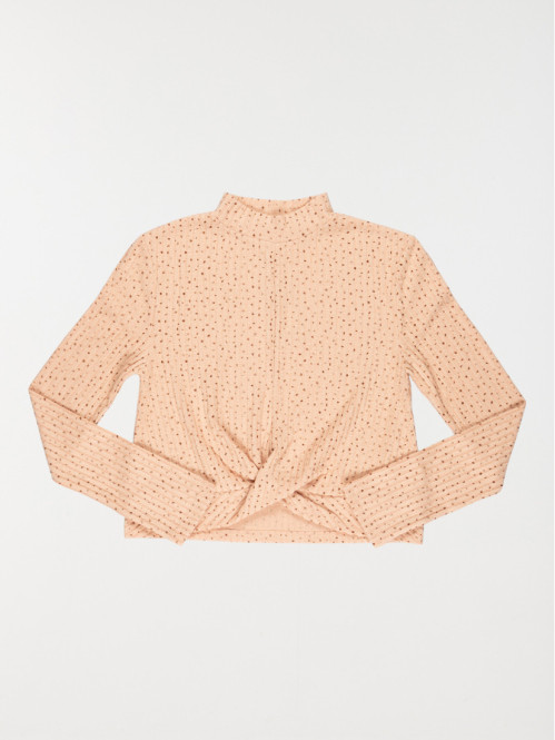 T-shirt côtelé imprimé fille (10-16A)