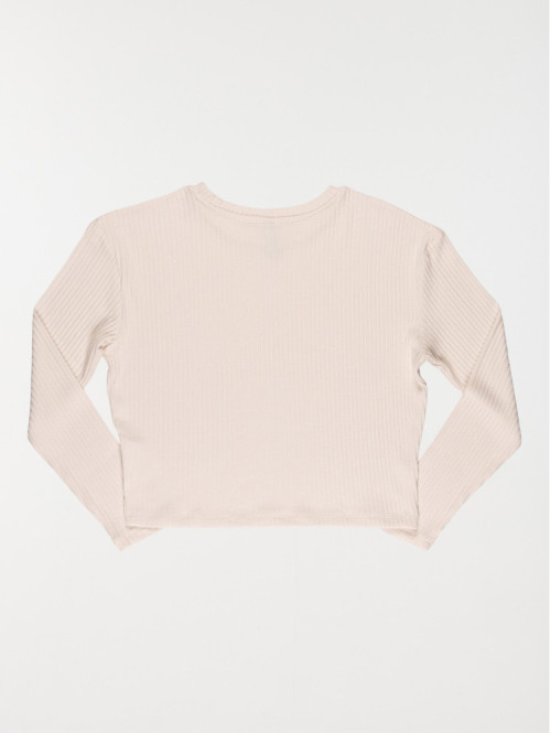 Pull col rond écru fille (10-16A)