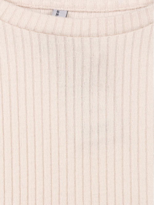 Pull col rond écru fille (10-16A)