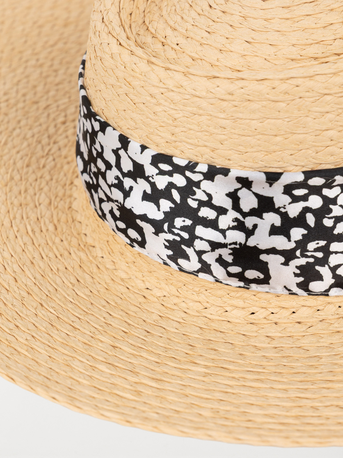 Chapeau de plage ruban imprimé femme