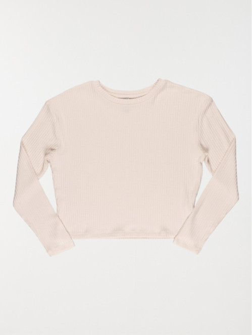 Pull col rond écru fille (10-16A)