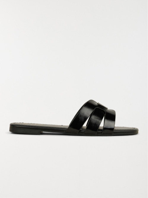 Mules plates noires femme (36-41)