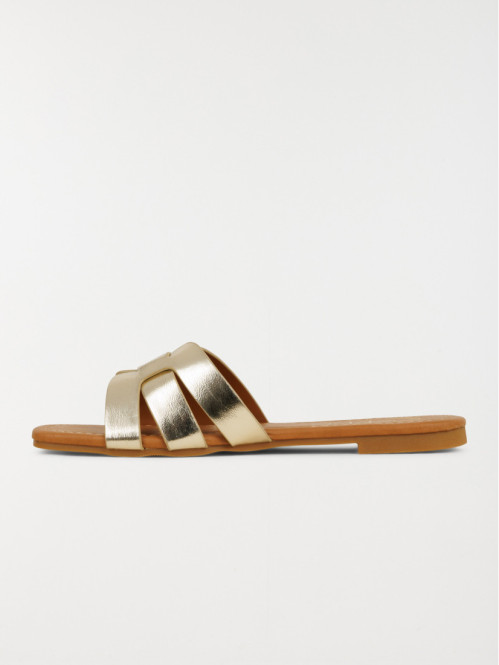 Mules plates dorées femme (36-41) Mules plates dorées femme (36-41)