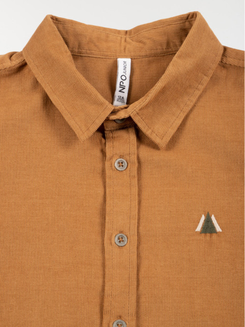 Chemise en velours camel garçon (10-16A)