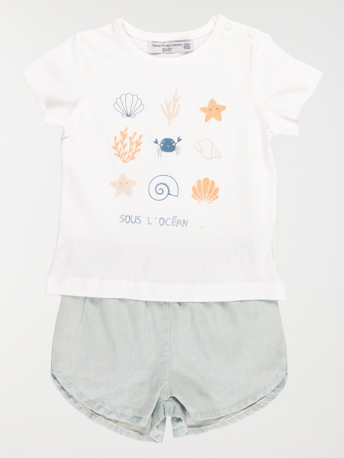 Ensemble fille t-shirt/short (3-36M)