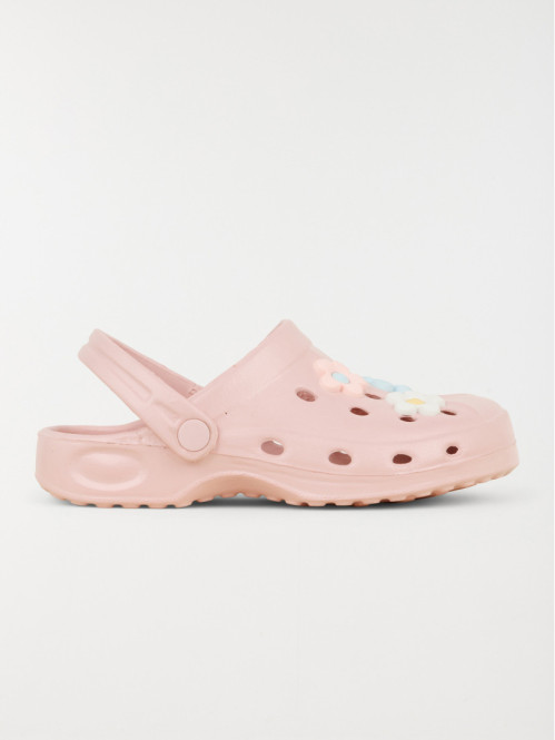 Sabot plastique rose fleur fille (31-35)
