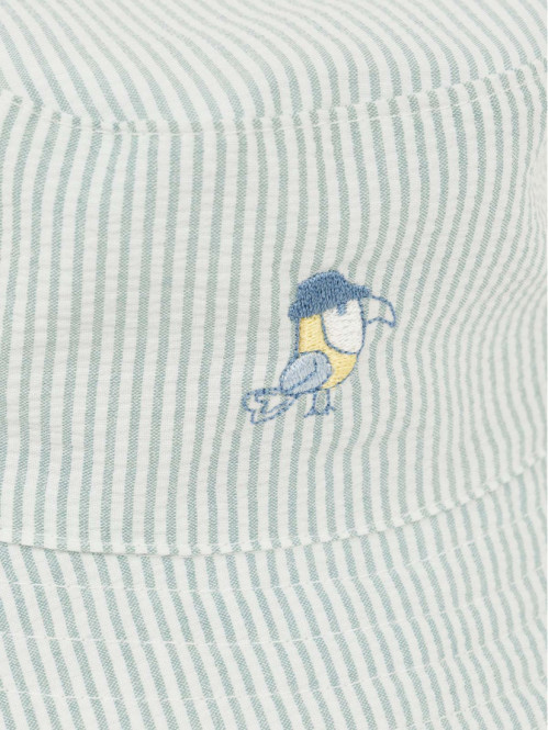 Bob rayé oiseau brodé bébé