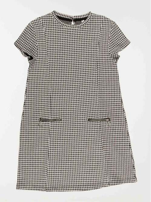 Robe pied de poule noire (10-16A)