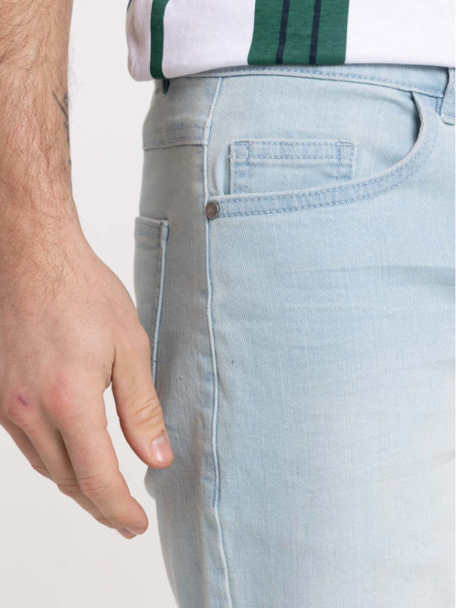 Bermuda jean bleached homme