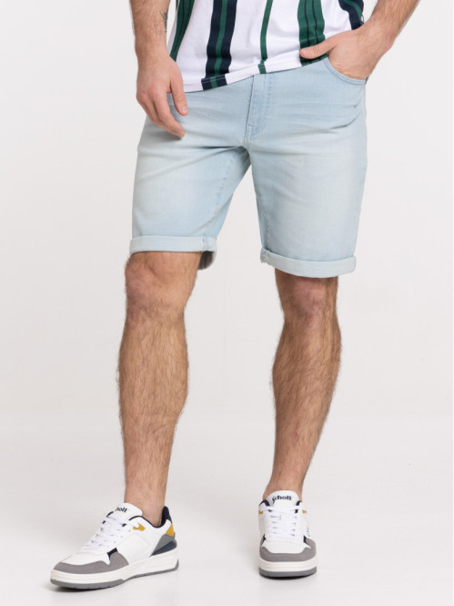 Bermuda jean bleached homme