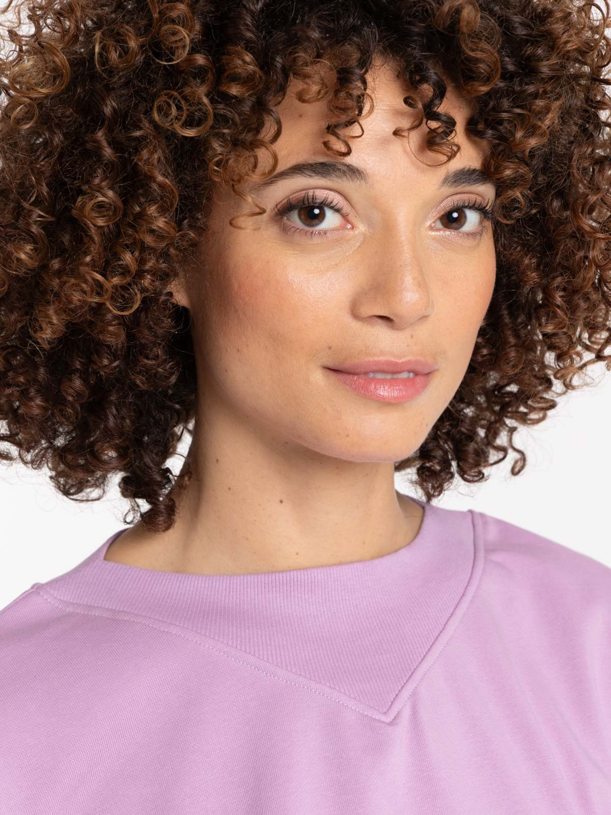 Sweat parme clair manches courtes femme