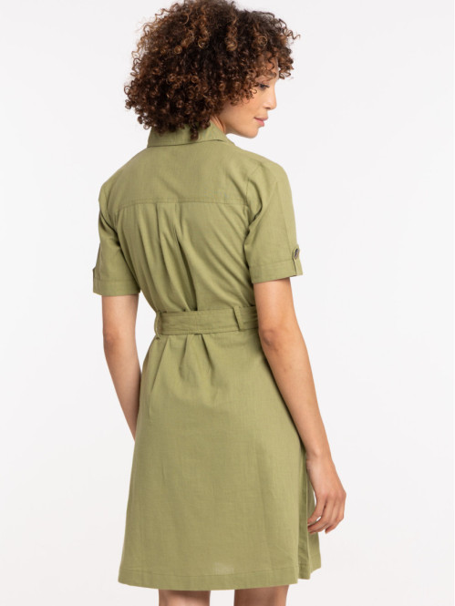 Robe saharienne boutonnée femme