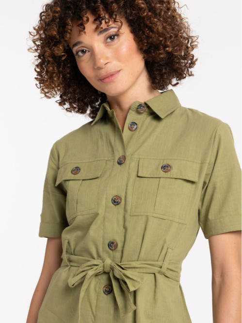 Robe saharienne boutonnée femme