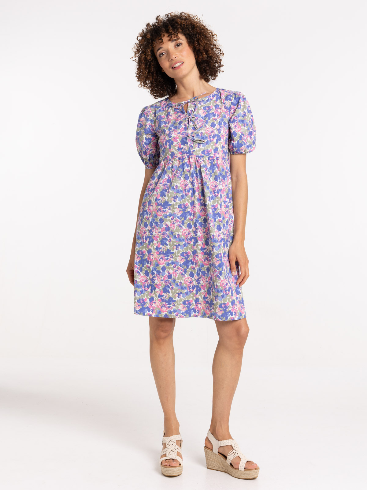 Robe fleurie noeuds femme