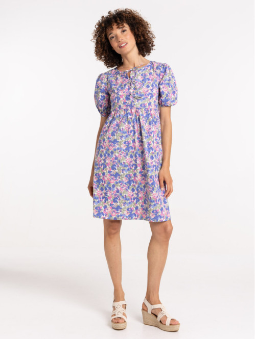 Robe fleurie noeuds femme