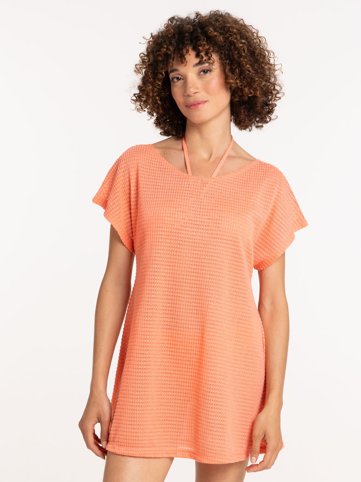 Robe de plage corail femme