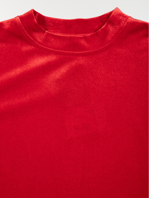 Robe en velours rouge fille...