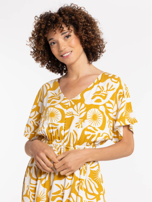 Robe longue imprimée femme