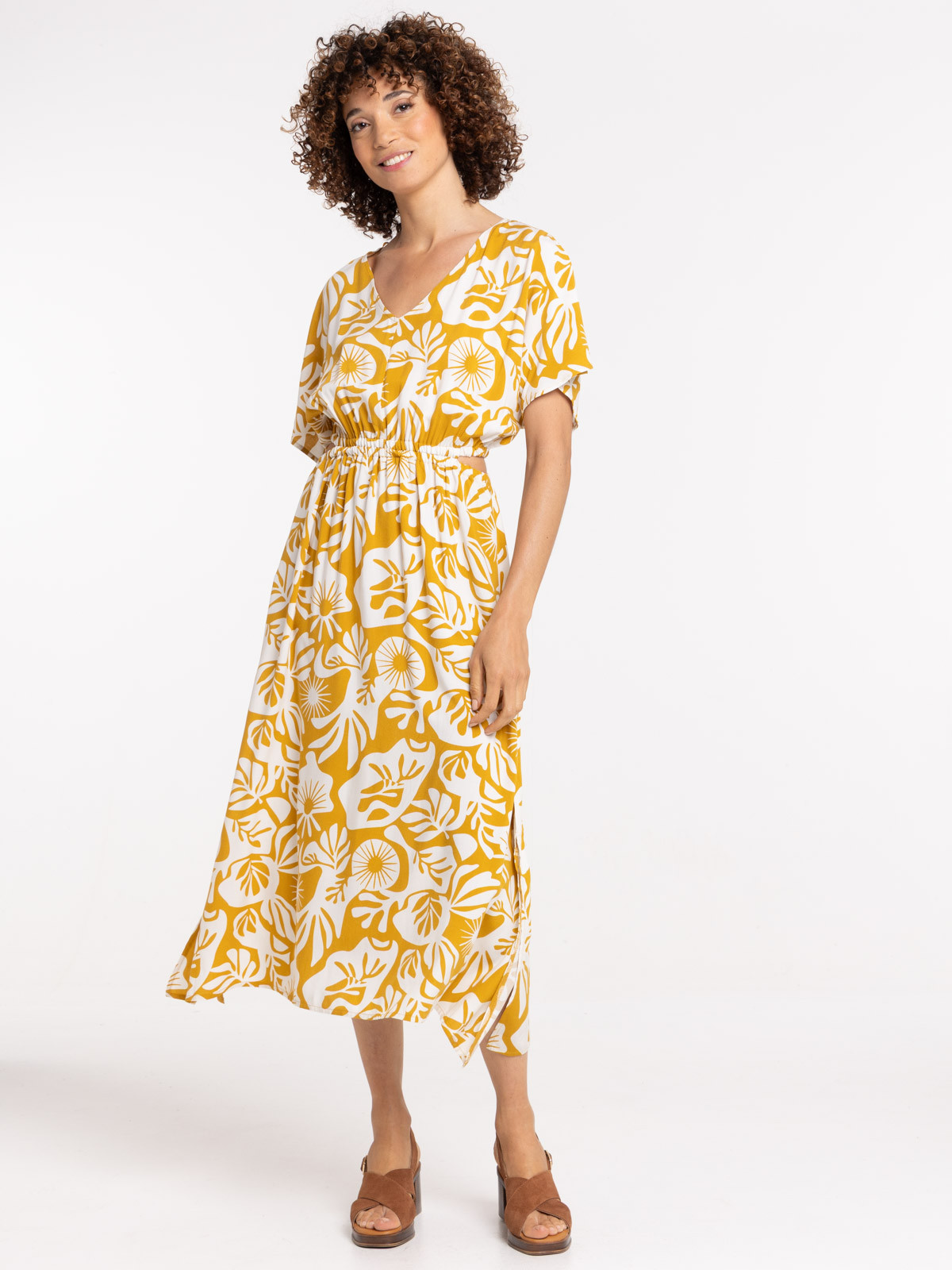 Robe longue imprimée femme