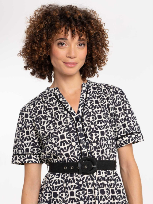 Robe imprimée avec ceinture...
