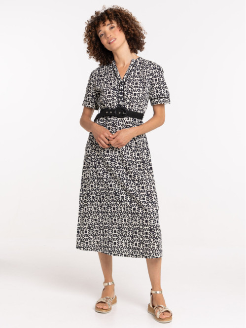 Robe imprimée avec ceinture...