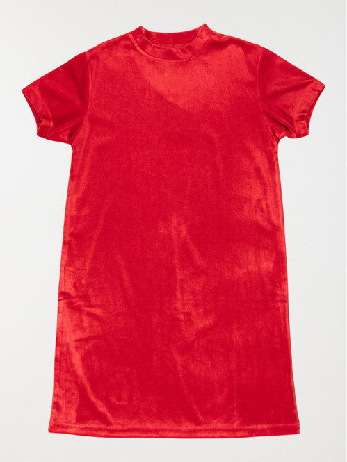 Robe en velours rouge fille (10-16A)