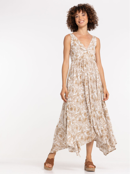 Robe longue asymétrique femme