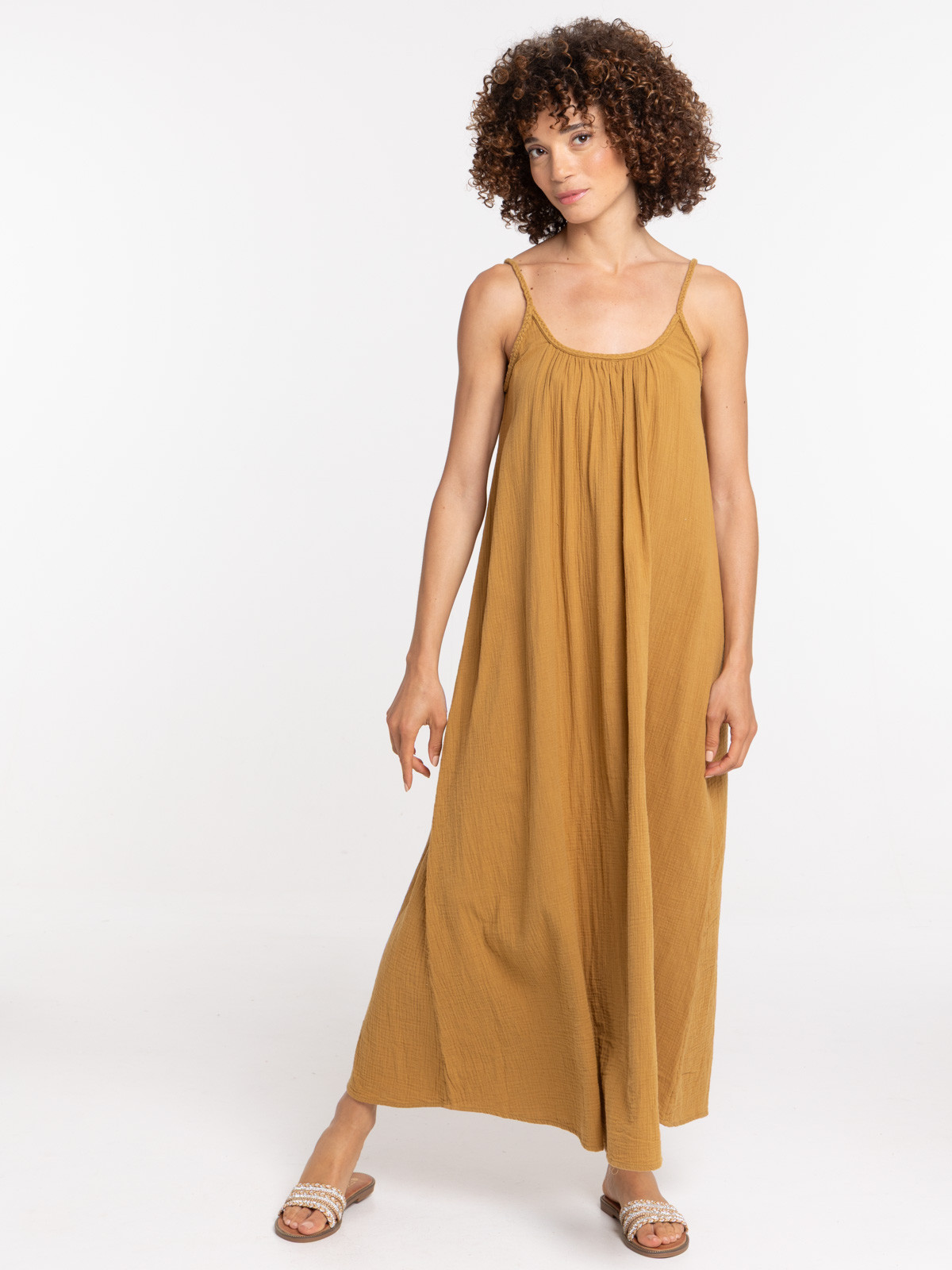 Robe longue double gaze de coton femme