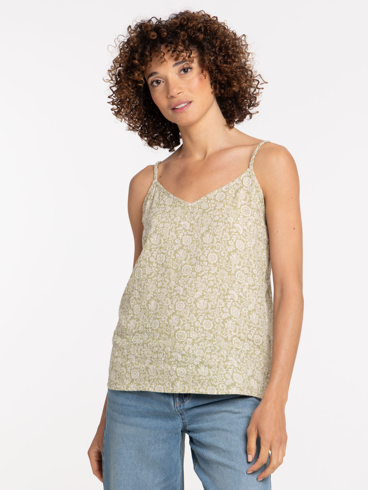 Débardeur motif double gaze coton femme Débardeur motif double gaze coton femme