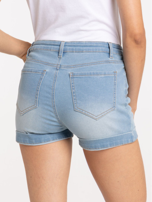 Short en jean bleached femme