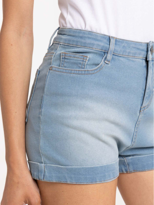 Short en jean bleached femme