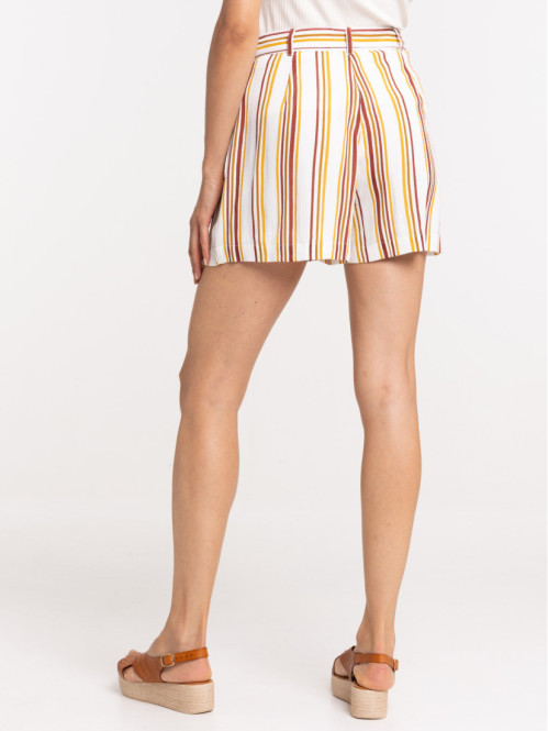 Short rayé avec ceinture à...