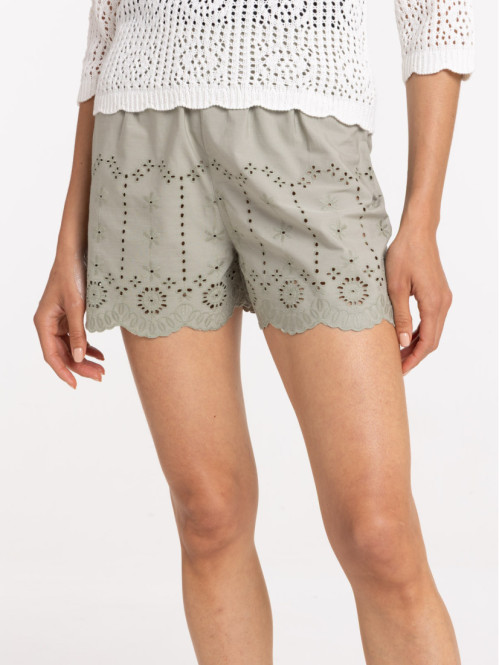 Short broderie anglaise femme