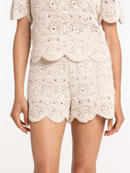 Short maille crochet femme