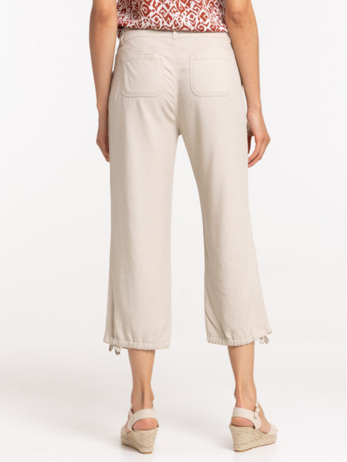 Pantacourt coloris lin femme