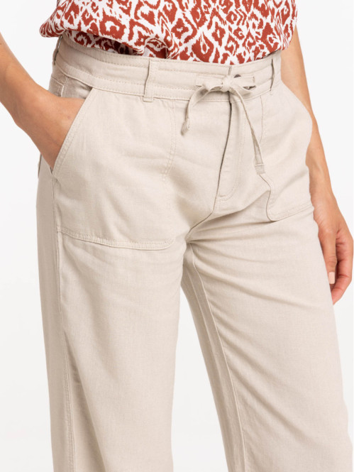 Pantacourt coloris lin femme