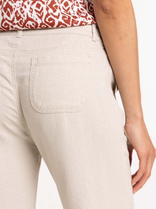 Pantacourt coloris lin femme
