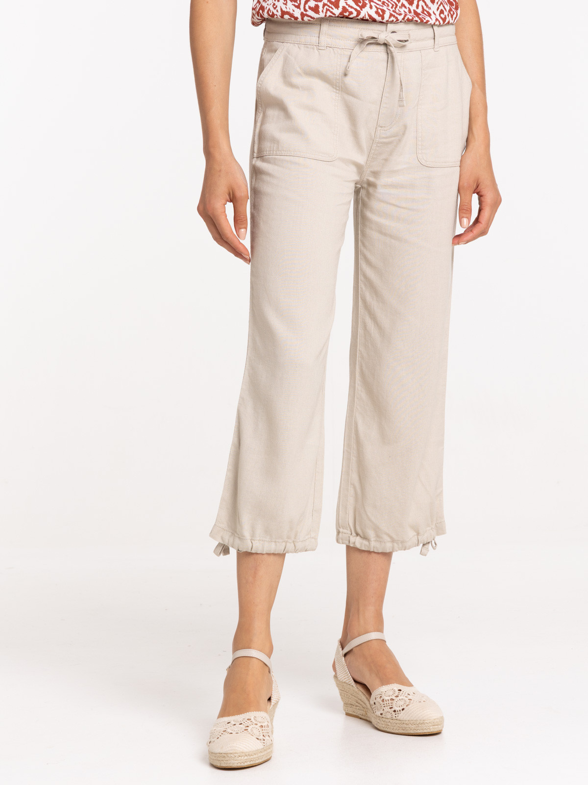 Pantacourt coloris lin femme