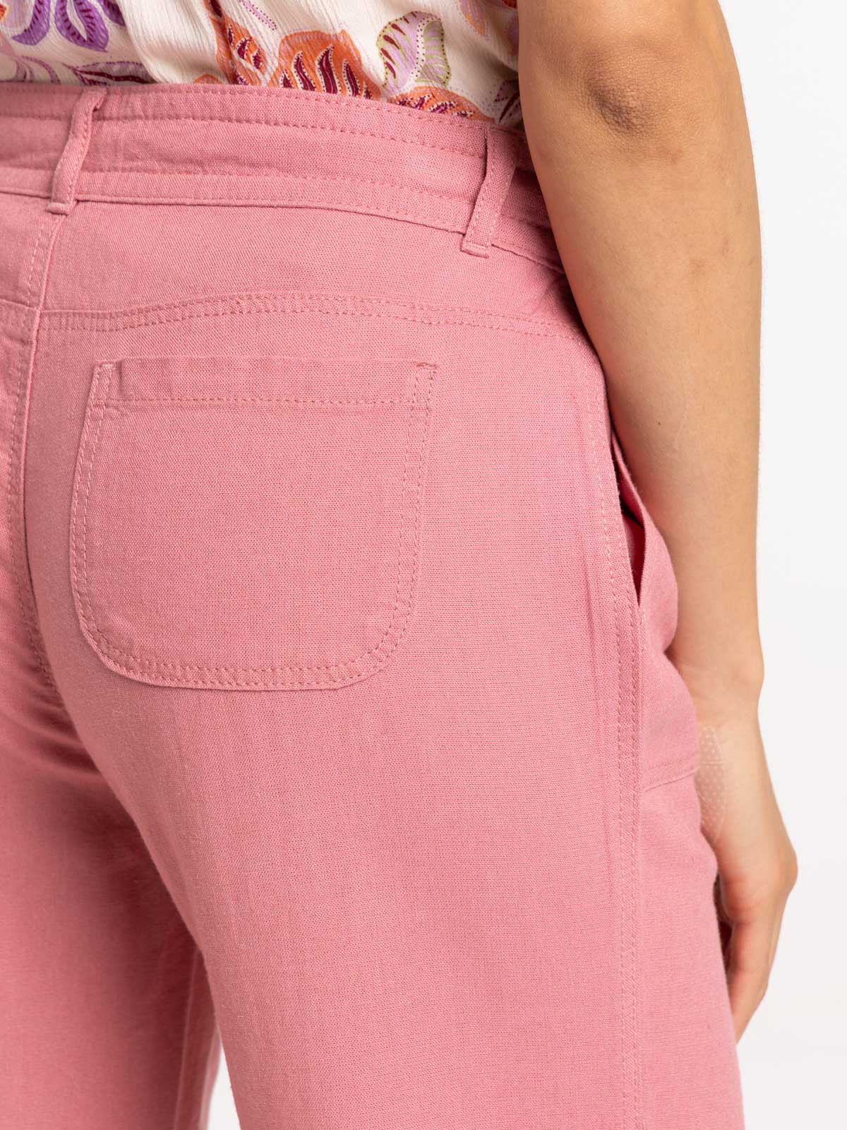 Pantacourt coloris bois de rose femme Pantacourt coloris bois de rose femme