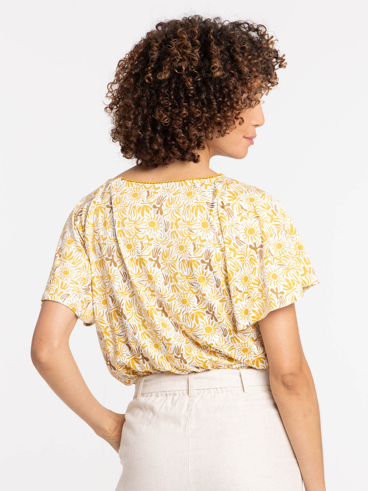 T-shirt col V imprimé femme T-shirt col V imprimé femme