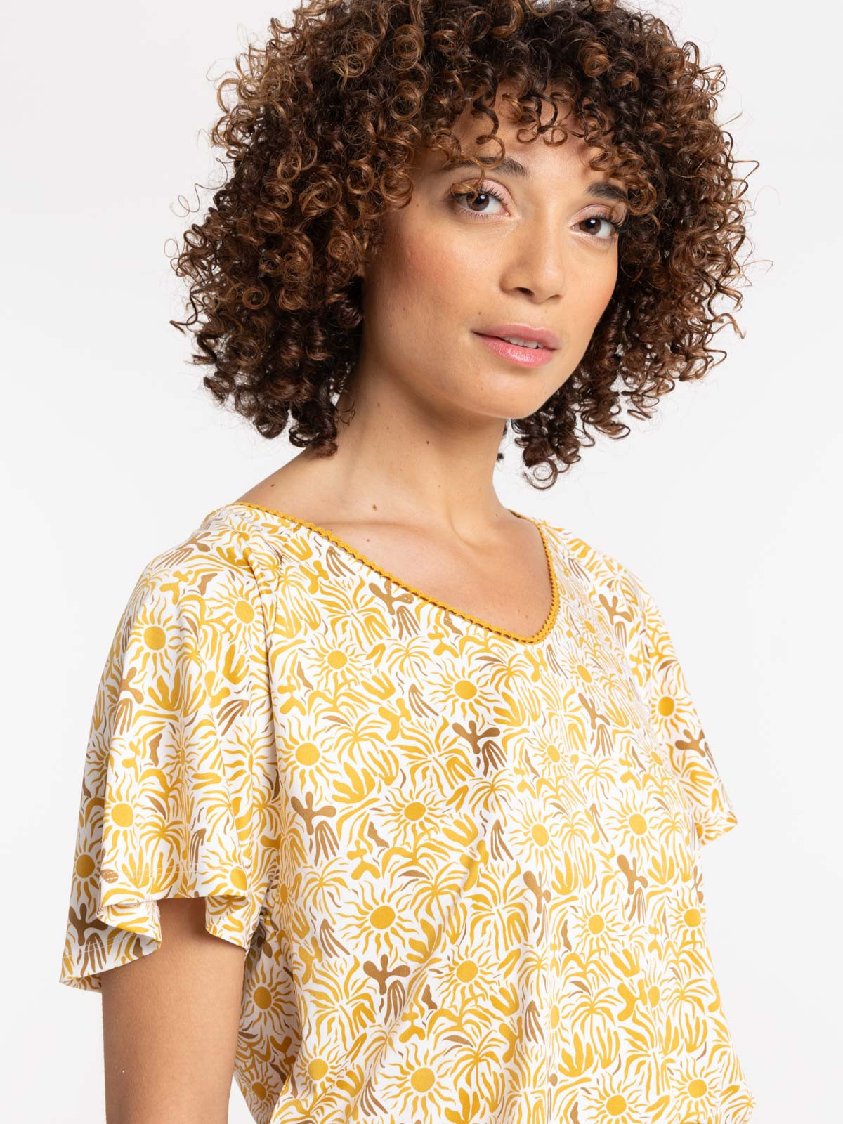 T-shirt col V imprimé femme T-shirt col V imprimé femme